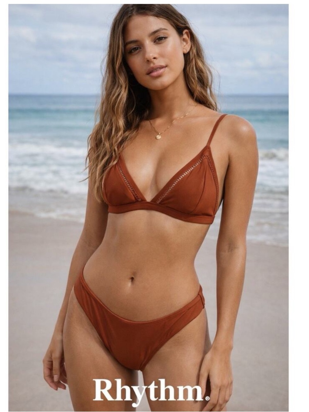 Rhythm. Women’s Burnt Orange Triangle Bikini Top